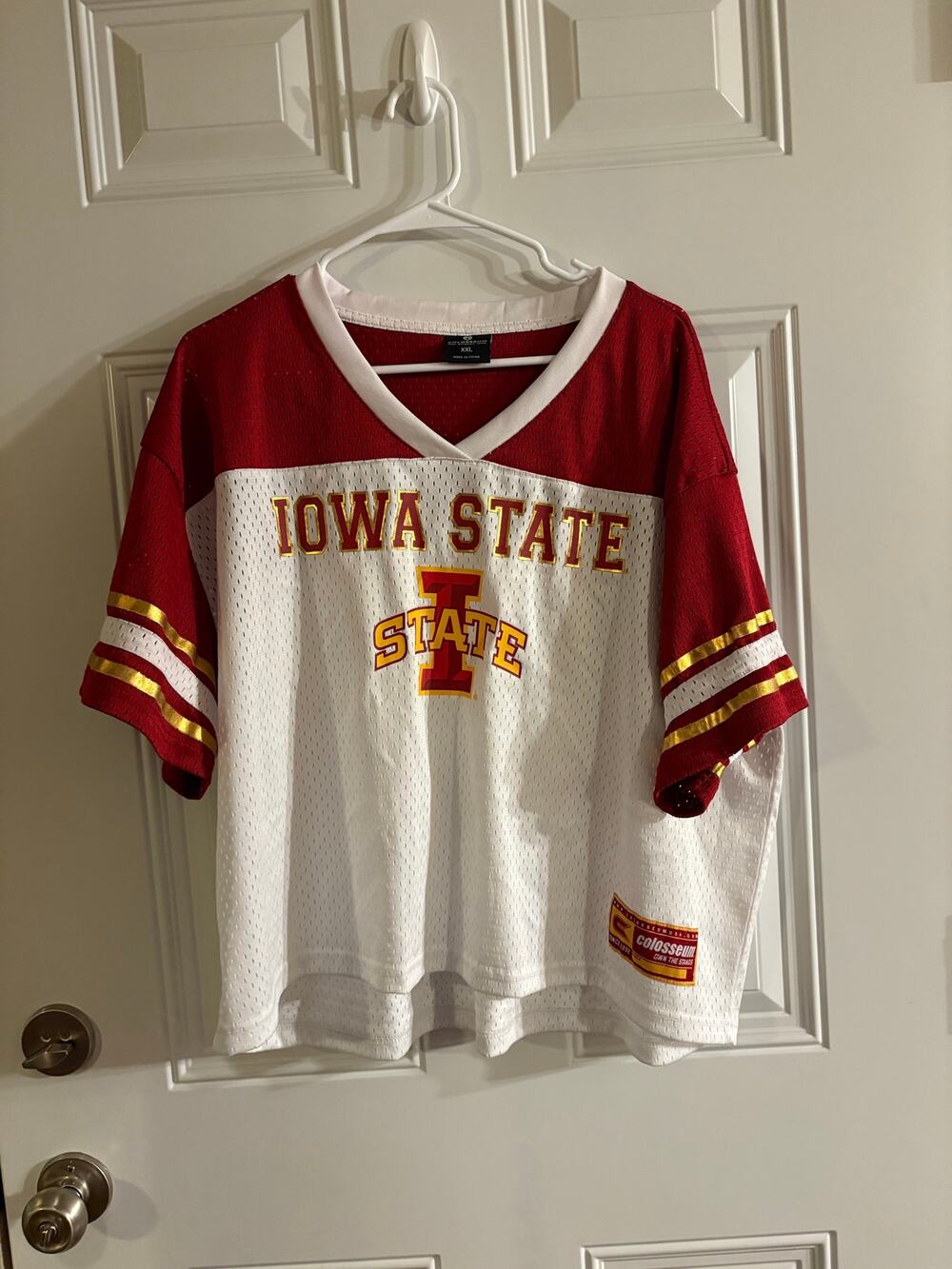 IOWA STATE CYCLONES WOMENS COLOSSEUM TREASURE FASHION FOOTBALL JERSEY - XXL